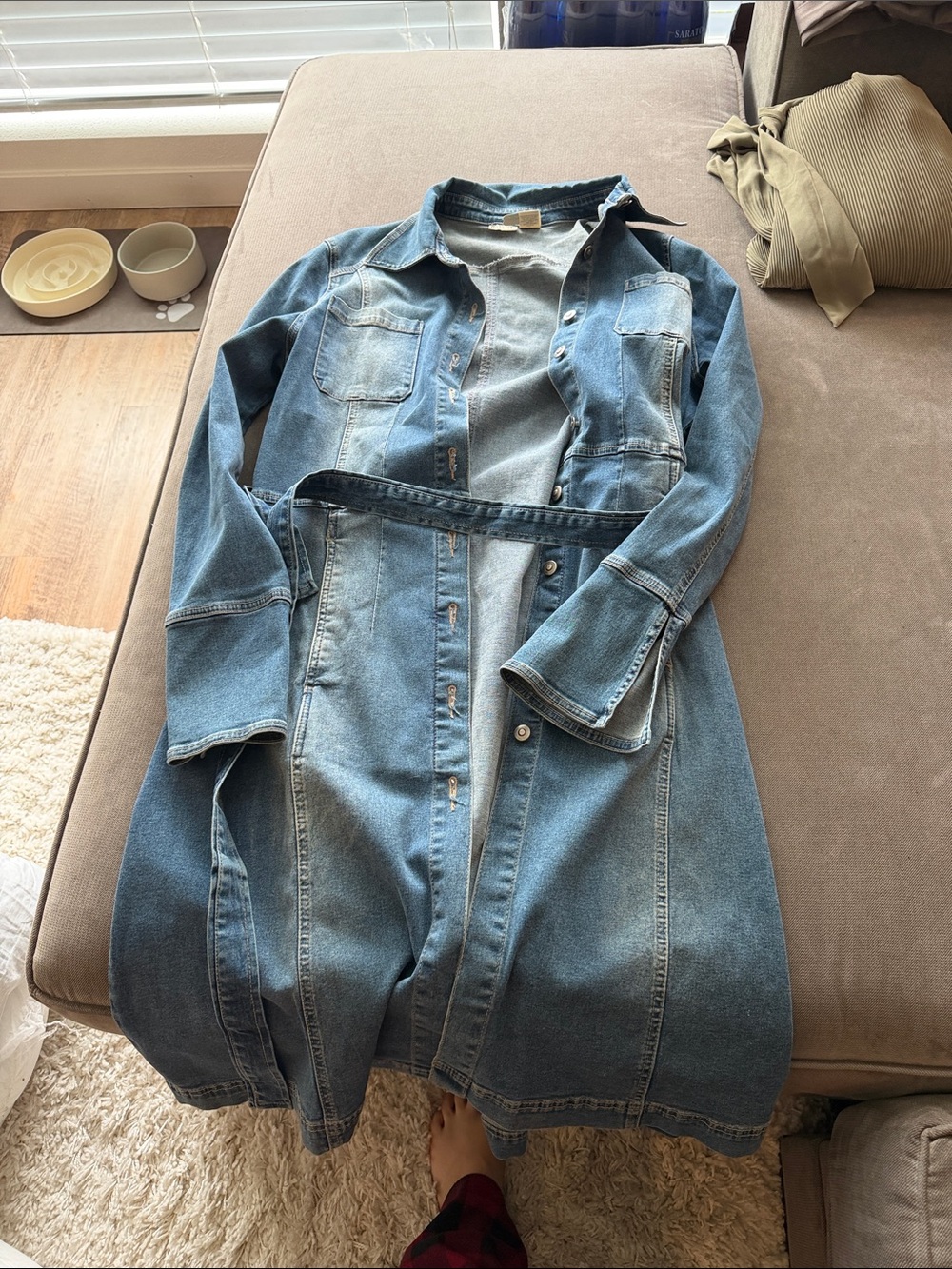 Rubbish Light Blue Denim Shirtdress with Self Tie